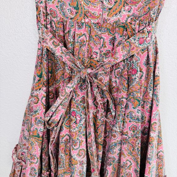 Vintage Prairie Dress Womens Floral Paisley Western Cottage Core Peasant Boho - Picture 10 of 14